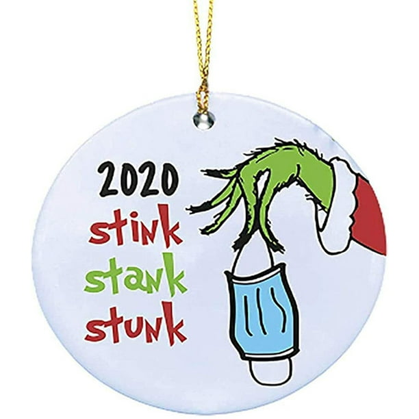 2020 Christmas Ornaments Grinch Stole Masks Christmas Tree Pendants Random Color